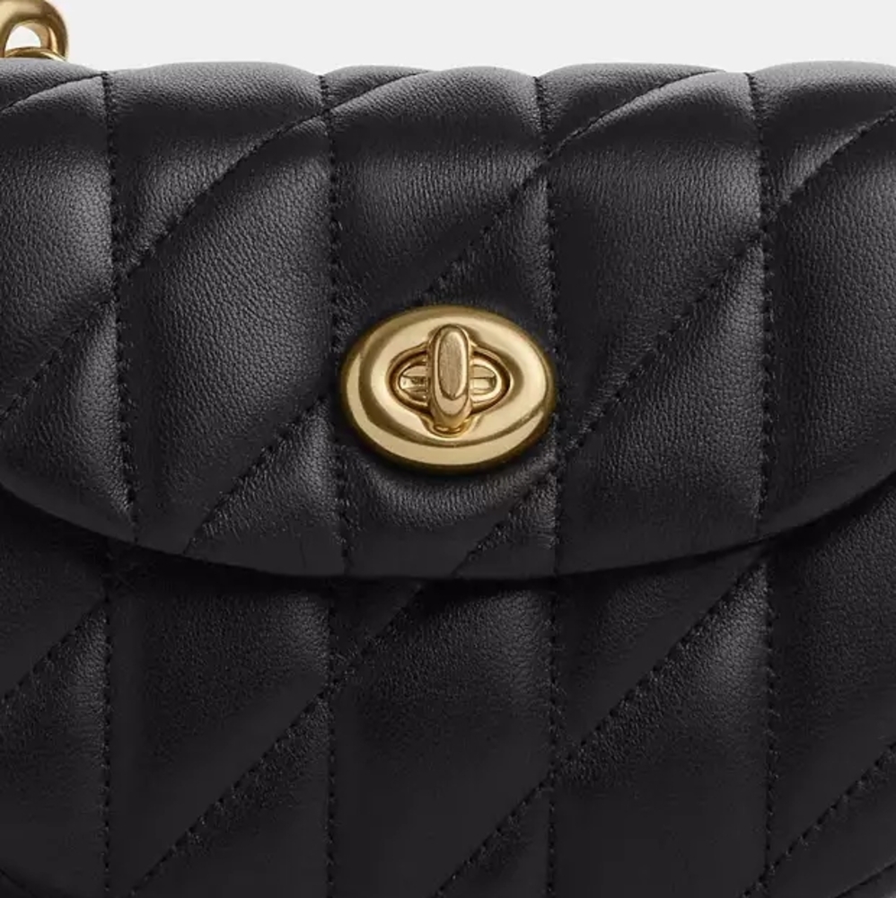 COACH Quilted Nappa Leather Turnlock Card Case- Women's Crossbody Bag- BRAND NEW